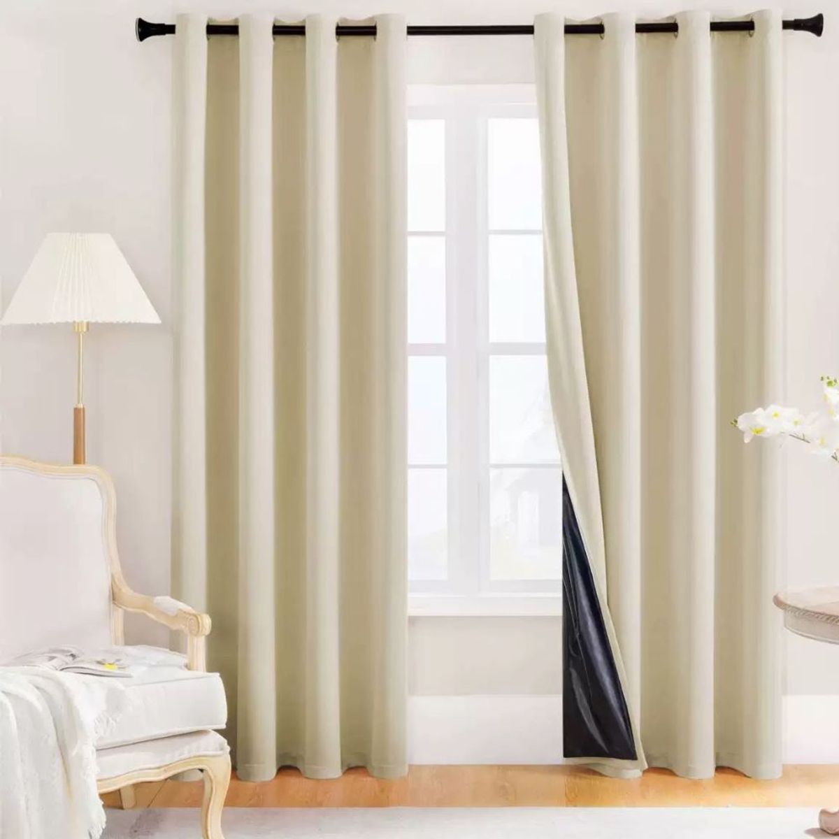 MULTIPLACE COLOMBIA - Cortina Blackout Tipo Lino Set de 2 Paños de 214 x 135 cm