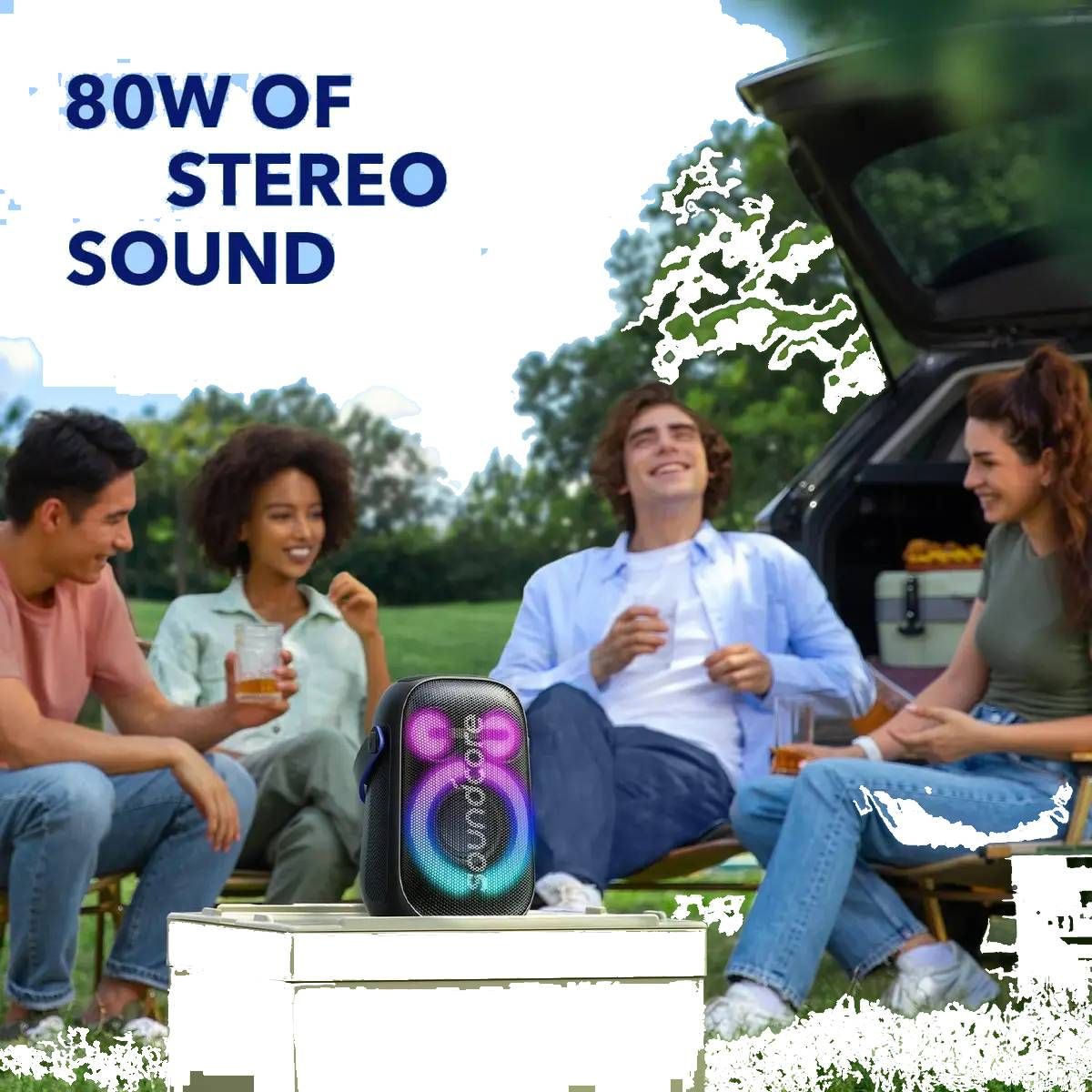 ANKER - Soundcore Rave Neo 2 Altavoz Portátil, Partycast 2.0, Espect Color Negro