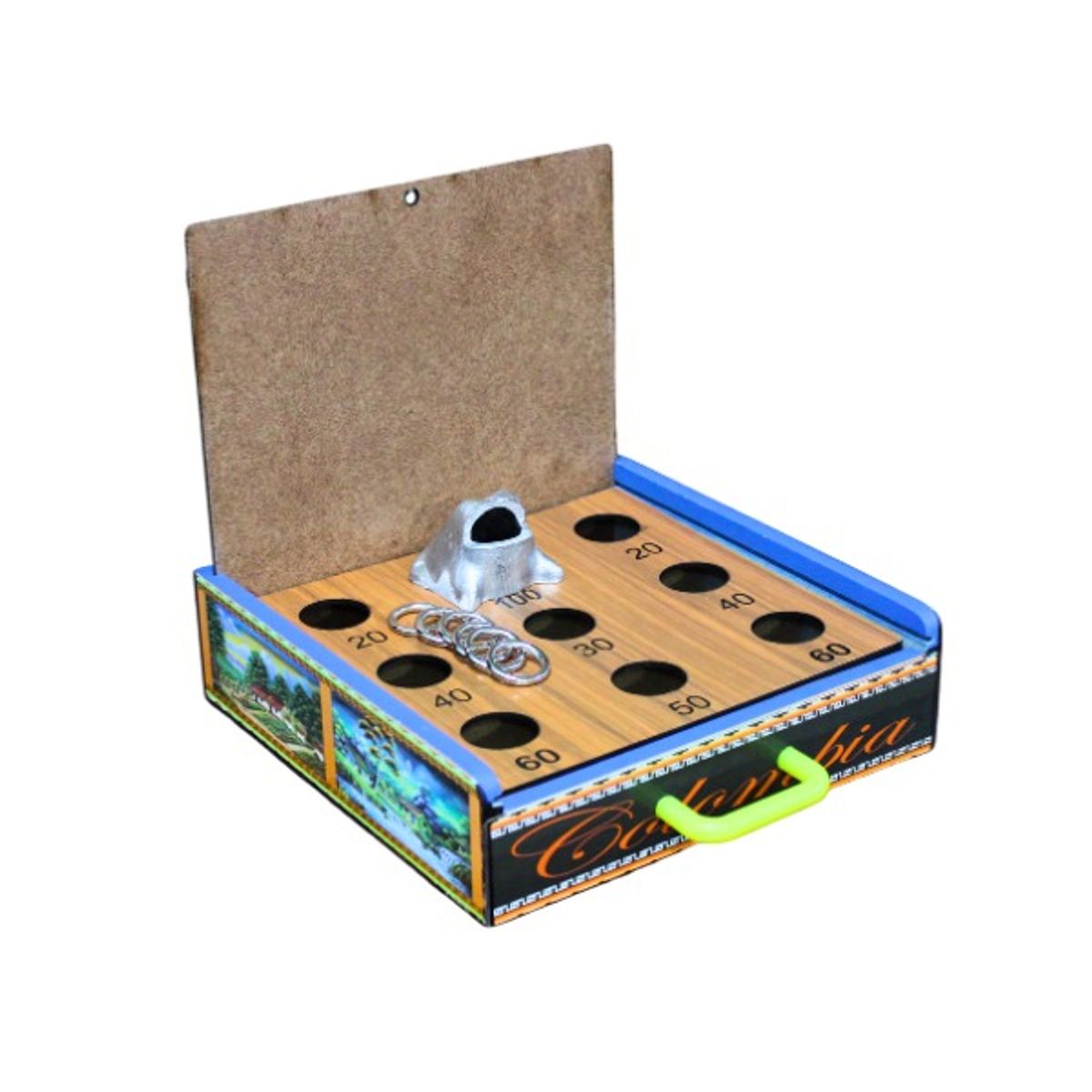 ARTESANAL - Juego Sapo Rana Portátil Para Mesa En Madera Con Parqués