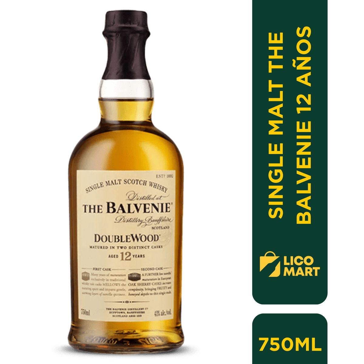 GENERICO - WHISKY SINGLE MALT THE BALVENIE 12 AÑOS 750 ML