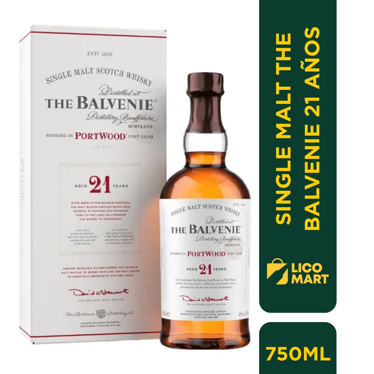 GENERICO - WHISKY SINGLE MALT THE BALVENIE 21 AÑOS 750 ML