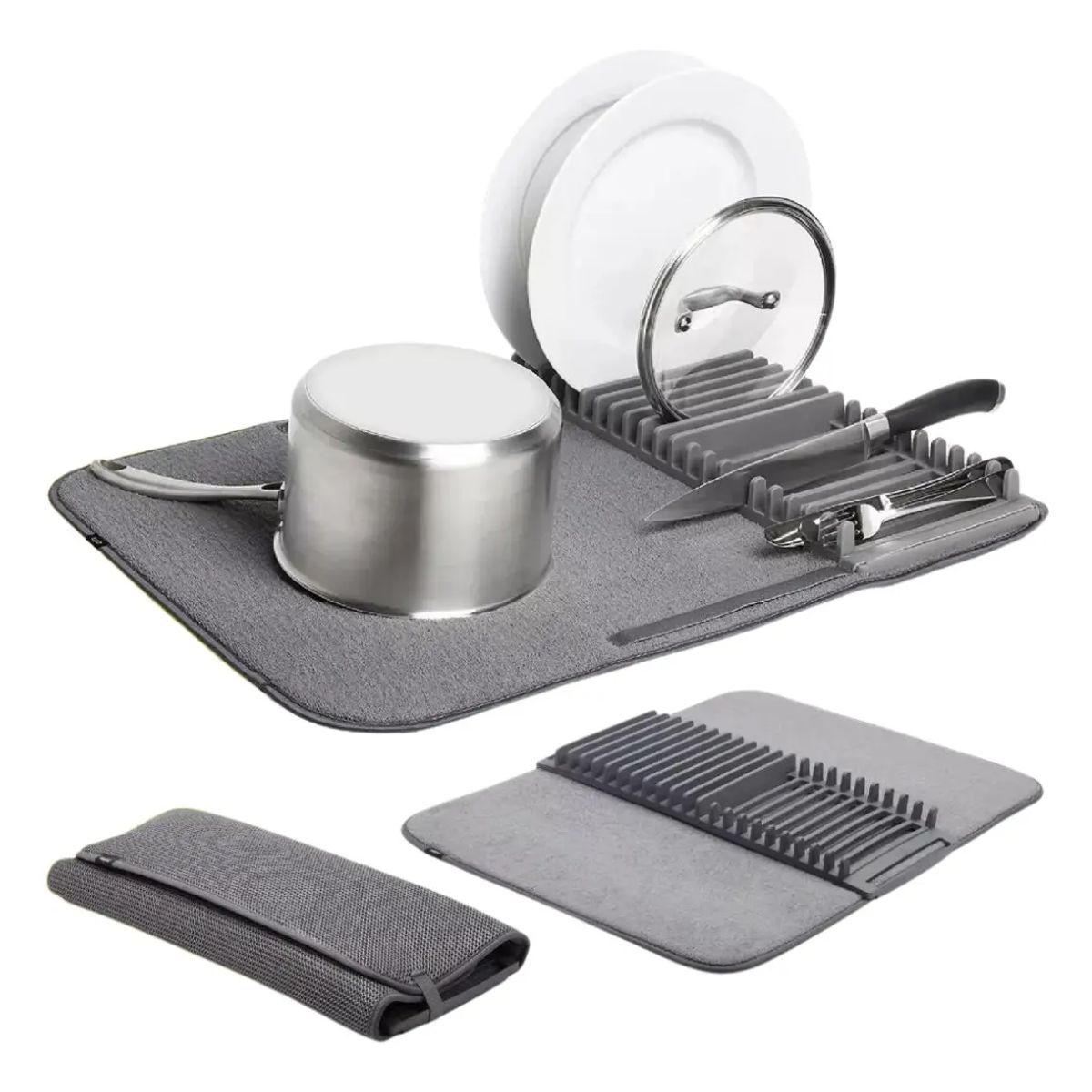 GENERICO - Escurridor De Platos Plegable Con Tapete Absorbente