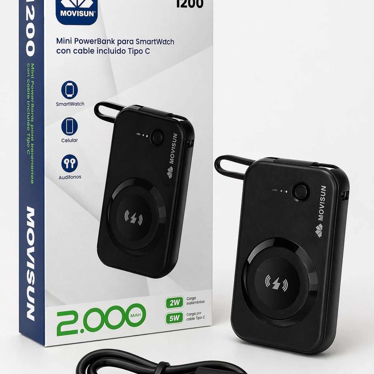 MOVISUN - Powerbank Magnético Movisun Mini Para Smartwatch I-200