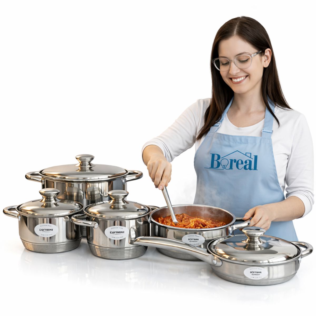 GENERIC - Ollas Acero Quirurgico Bateria 12 Piezas Induccion Cocina