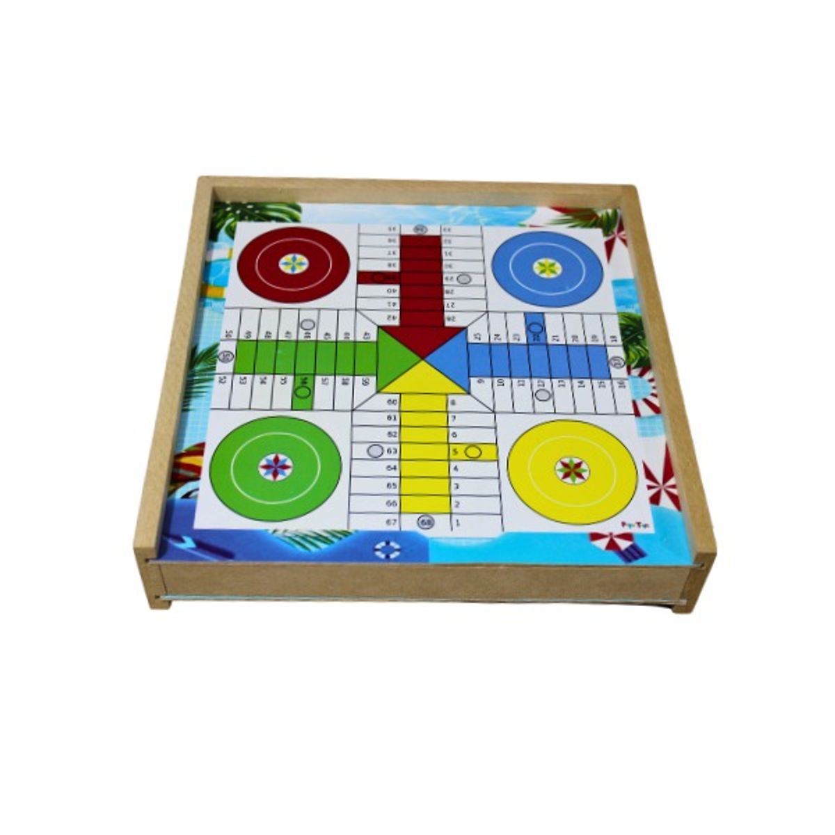 GENERICO - Juego De Mesa 4 En 1, Parqués, Ajedrez, Parchis y Escalera