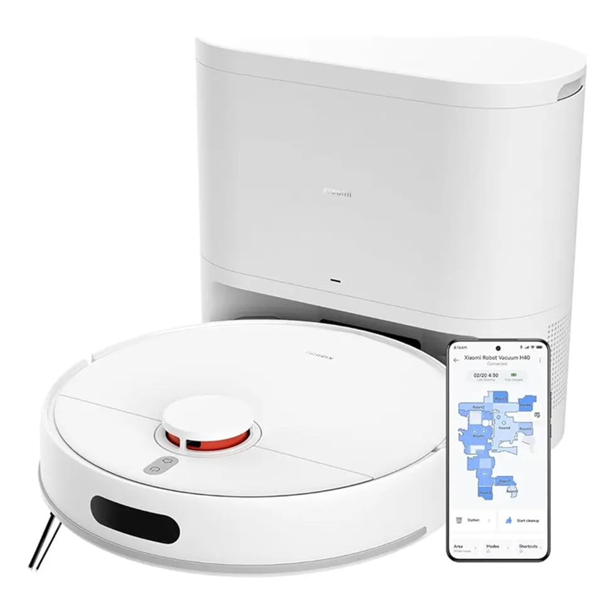 XIAOMI - Xiaomi Robot Vacuum H40 Aspiradora Robot Inteligente Autovaciado 10000Pa WiFi Mapeo Láser y Trapeado
