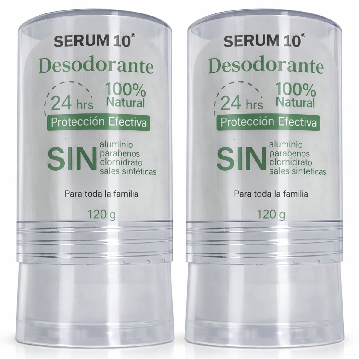 GENERICO - DESODORANTE PIEDRA ALUMBRE 100% NATURAL 240 gr 2 UN