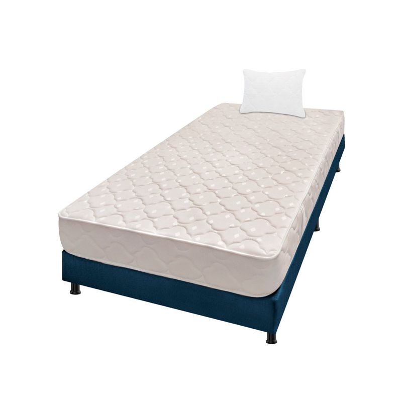 DORMILANDIA - Colchón con Base Cama cama Sencillo Firmeza Media Espumado Multisleep 100 x 190 cm + Almohada Dormilandia - 0% Interés a 3 Cuotas Pagando con tu CMR Banco Falabella