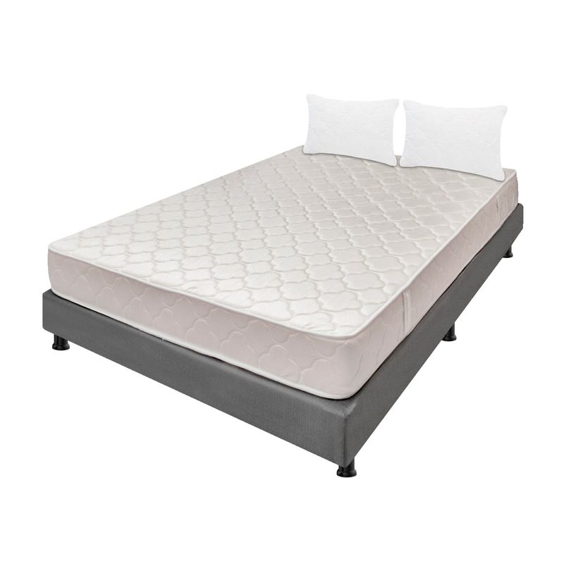 DORMILANDIA - Colchón con Base Cama cama Semidoble Firmeza Media Espumado Multisleep 120 x 190 cm + 2 Almohadas Dormilandia - 0% Interés a 3 Cuotas Pagando con tu CMR Banco Falabella