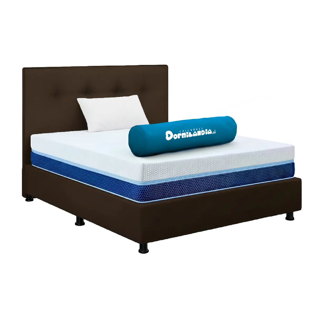 DORMILANDIA - Colchón con Base Cama Sencillo Firmeza Media Espumado Multisleep 100 x 190 cm + Almohada Dormilandia