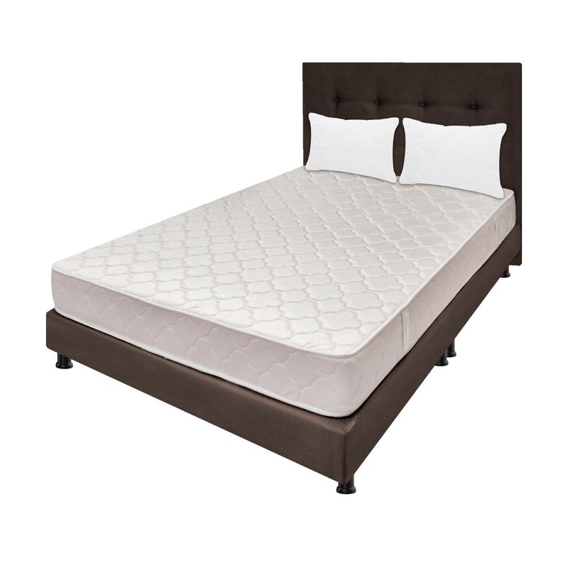 DORMILANDIA - Colchón con Base Cama cama Semidoble Firmeza Media Espumado Multisleep 120 x 190 cm + 2 Almohadas Dormilandia - 0% Interés a 3, 6 o 12 Cuotas Pagando con tu CMR Banco Falabella