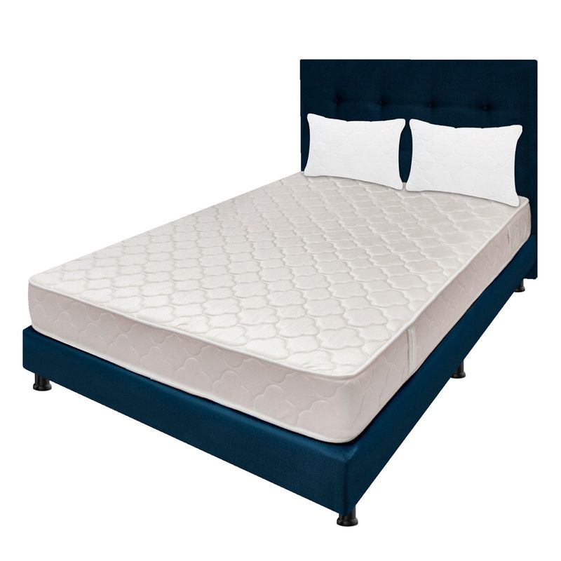 DORMILANDIA - Colchón con Base Cama cama Semidoble Firmeza Media Espumado Multisleep 120 x 190 cm + 2 Almohadas Dormilandia - 0% Interés a 3, 6 o 12 Cuotas Pagando con tu CMR Banco Falabella