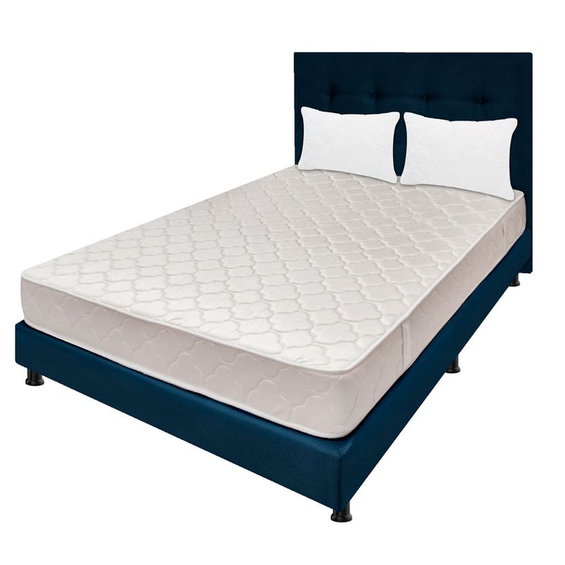 DORMILANDIA - Colchón con Base Cama cama Doble Firmeza Media Espumado Multisleep 140 x 190 cm + 2 Almohadas Dormilandia - 0% Interés a 3 Cuotas Pagando con tu CMR Banco Falabella
