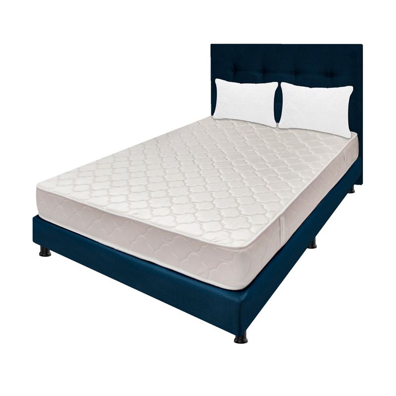 DORMILANDIA - Colchón con Base Cama Queen Firmeza Media Espumado Multisleep 160 x 190 cm + 2 Almohadas Dormilandia - 0% Interés a 3, 6 o 12 Cuotas Pagando con tu CMR Banco Falabella