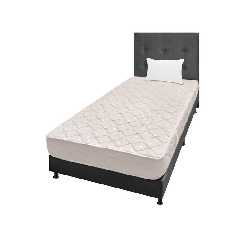 DORMILANDIA - Colchón con Base Cama Sencillo Firmeza Media Espumado Multisleep 100 x 190 cm + Almohada Dormilandia - 0% Interés a 3, 6 o 12 Cuotas Pagando con tu CMR Banco Falabella