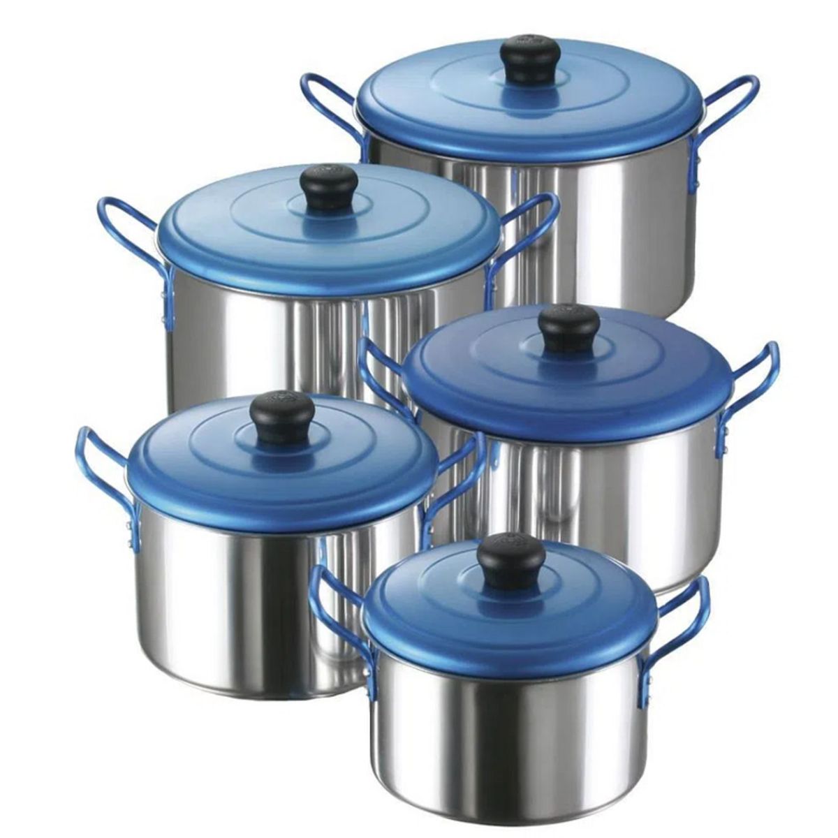 IMUSA - Juego de Ollas IMUSA Tapa Azul 5 Piezas