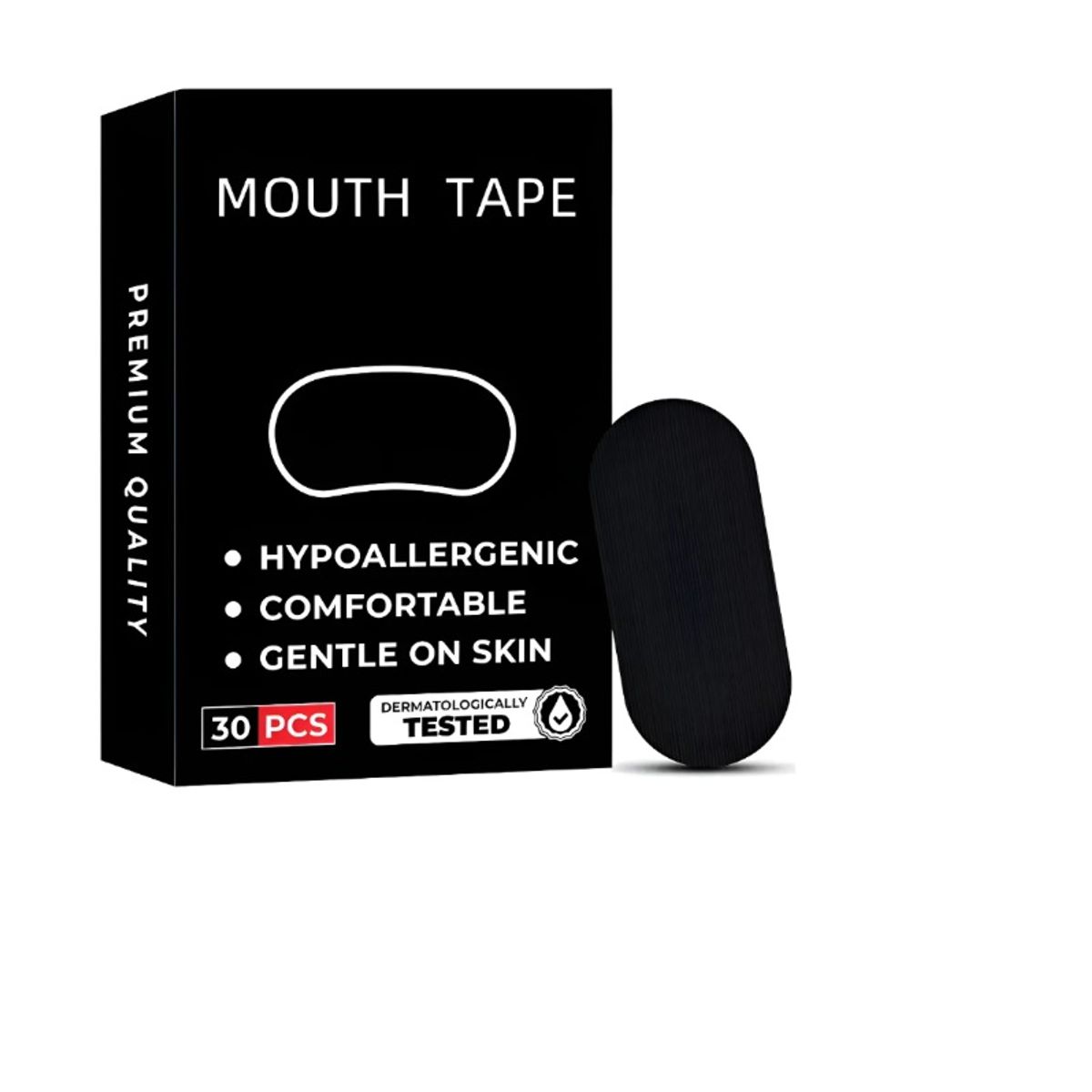 GENERICO - Cinta Antironquidos Mouth Tape Para Dormir Mejor Apnea X30 Negro