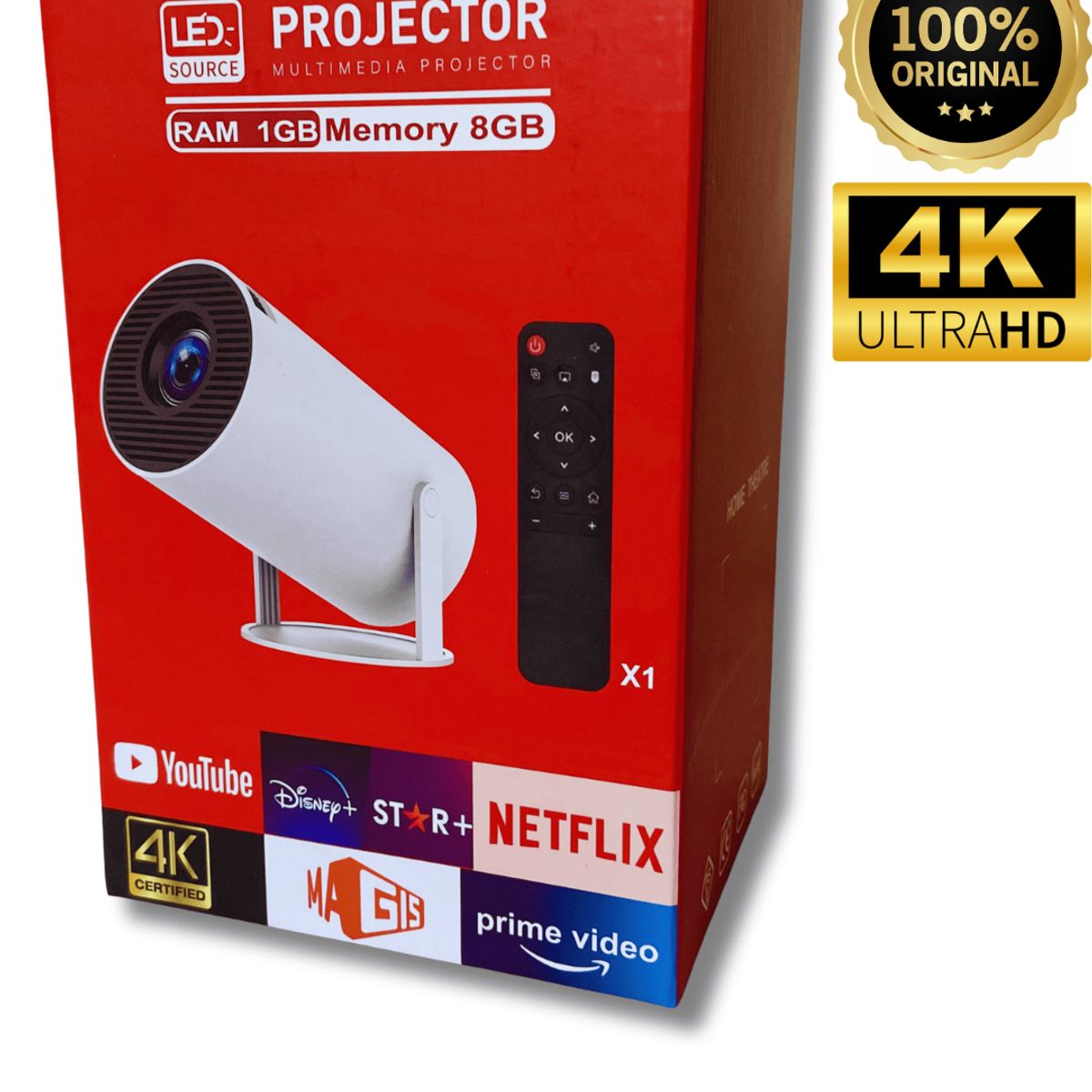 AMERICAN GENERICS - Proyector Hy300 Pro Smart 4K XUPER WIFI Full HD 2026