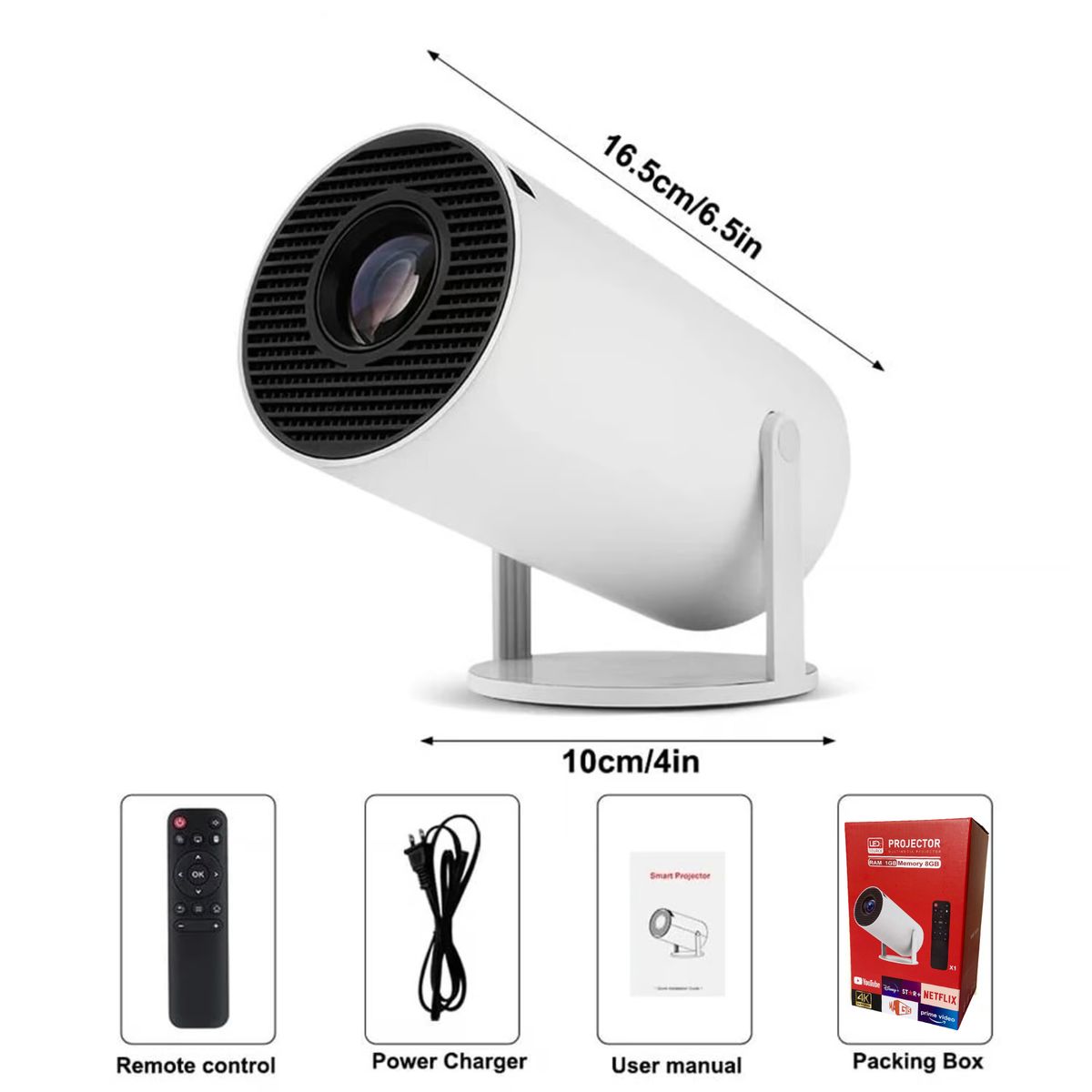 AMERICAN GENERICS - Proyector Hy300 Pro Smart 4K XUPER WIFI Full HD 2026
