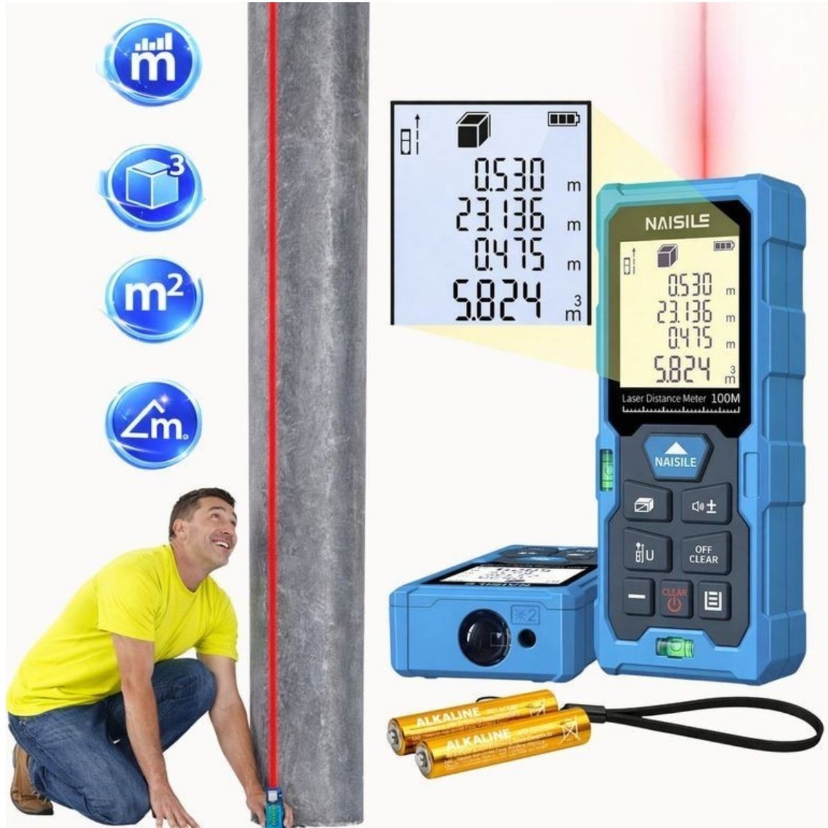 GENERICO - Metro Laser Digital Para Medir Distancias Sin Error