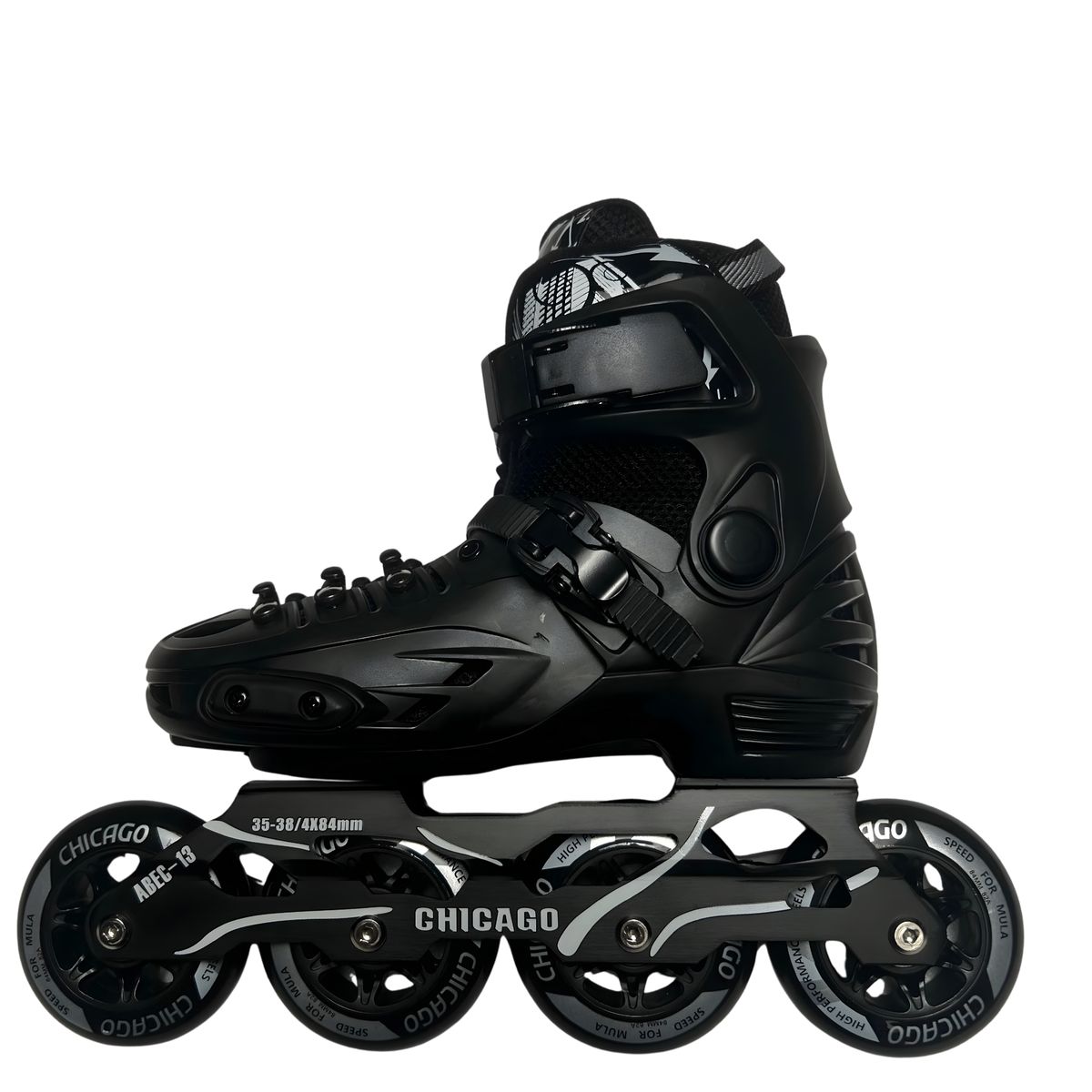 CHICAGO - Patines en Línea Semiprofesionales Con Antichoque Talla S 29-32 Negro