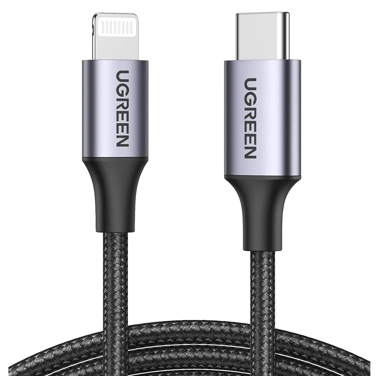 UGREEN - Cable UGREEN USB-C Compatible con Lightning Datos Carga Rápida 1m Negro