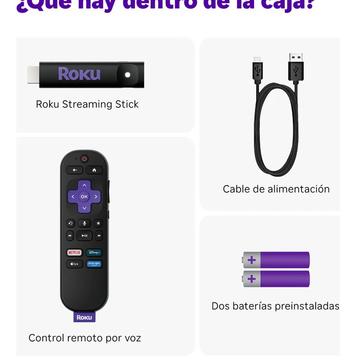 ROKU - Roku Streamer HD Stick Smart TV con Asistente de Voz Modelo 3840S2