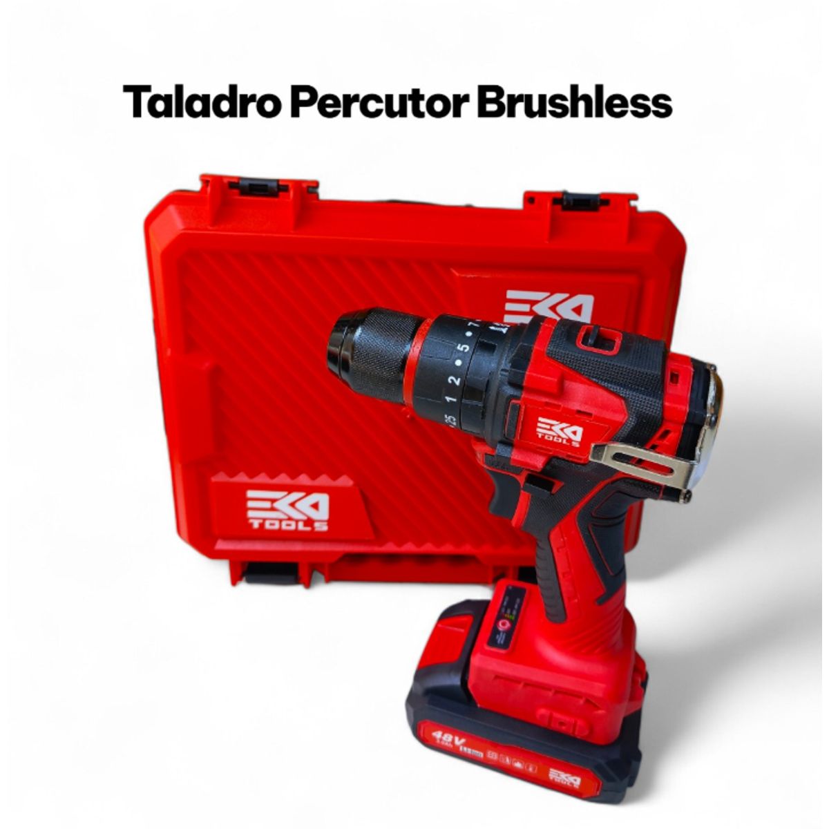 GENERICO - Taladro Percutor Inalámbrico Brushless Ekotool 48V Mandril Metálico + Caja RJ