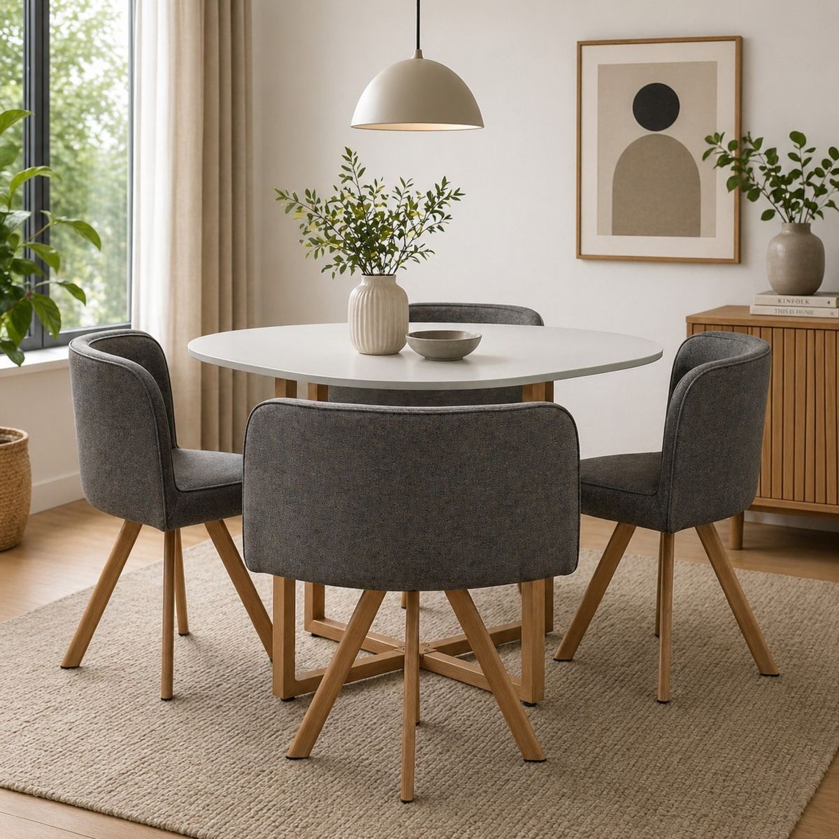 MUEBLES FIOTTI - Comedor Ahorrador de Espacio 4 Puestos Wahib