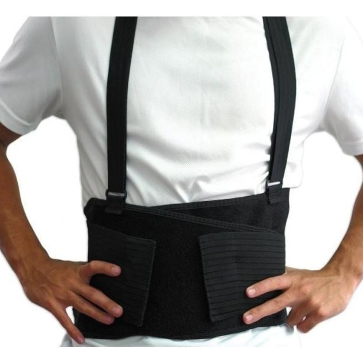 CLEAR - Faja Lumbar Abdominal Para Trabajos De Fuerza Con Tirantes Calidad Premium