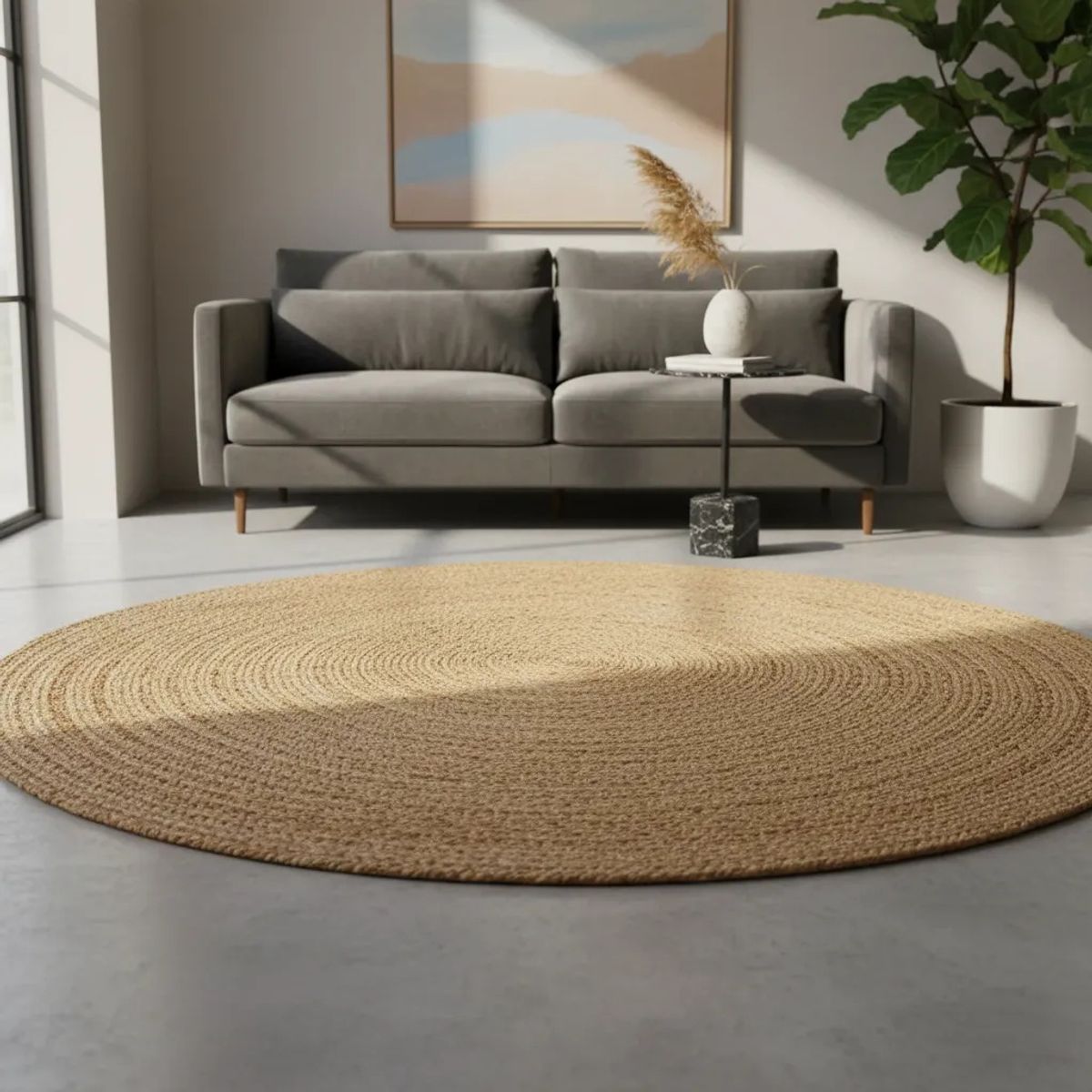 MIELTECH - Tapete alfombra yute trenzado artesanal 80 cm