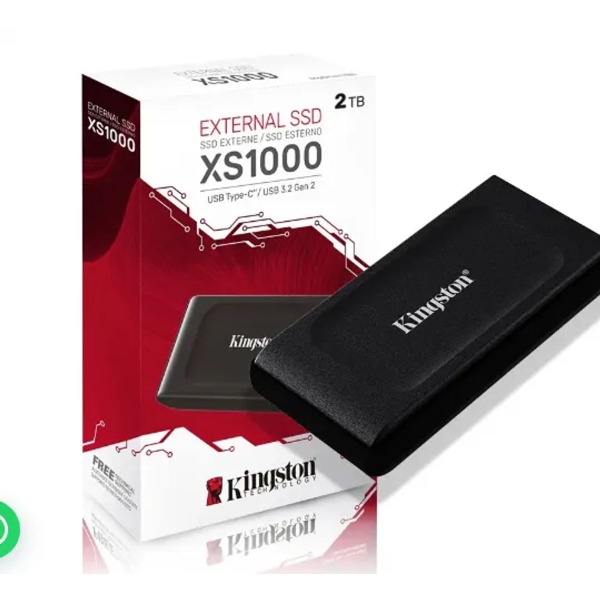 KINGSTON - DISCO SOLIDO EXTERNO 2TB XS1000 KINGSTON USB 3.2 1000MB/s