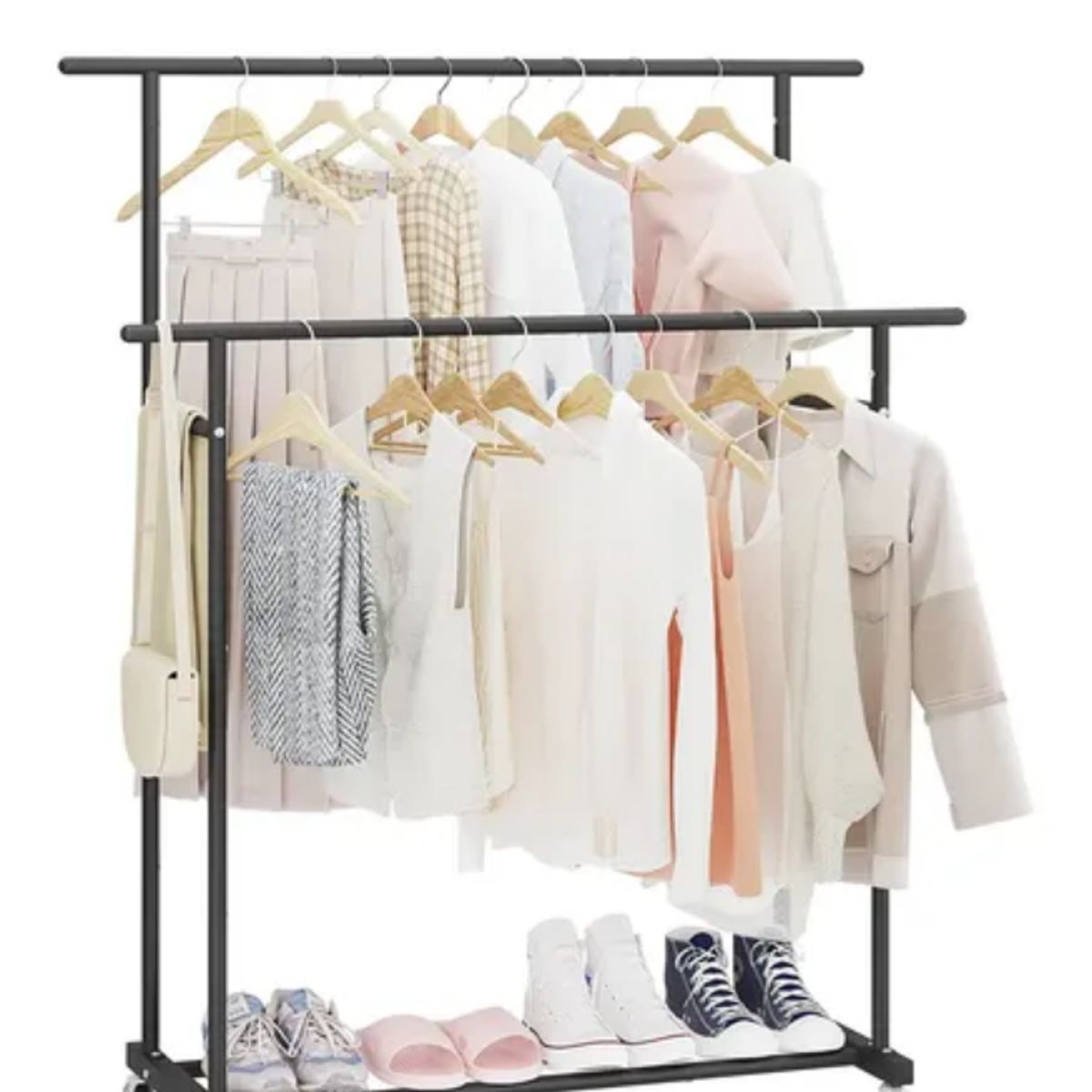 GENERICO - Perchero Metálico Multifuncional con Ruedas