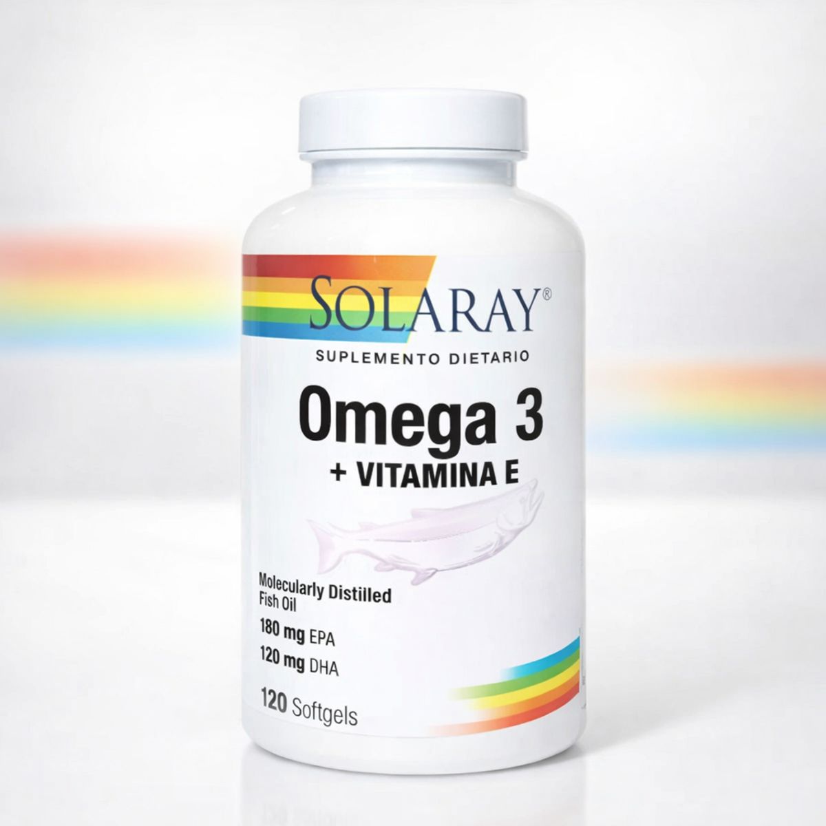 SOLARAY - Solaray Omega 3 + Vitamina E Aceite De Pescado 120 Softgels