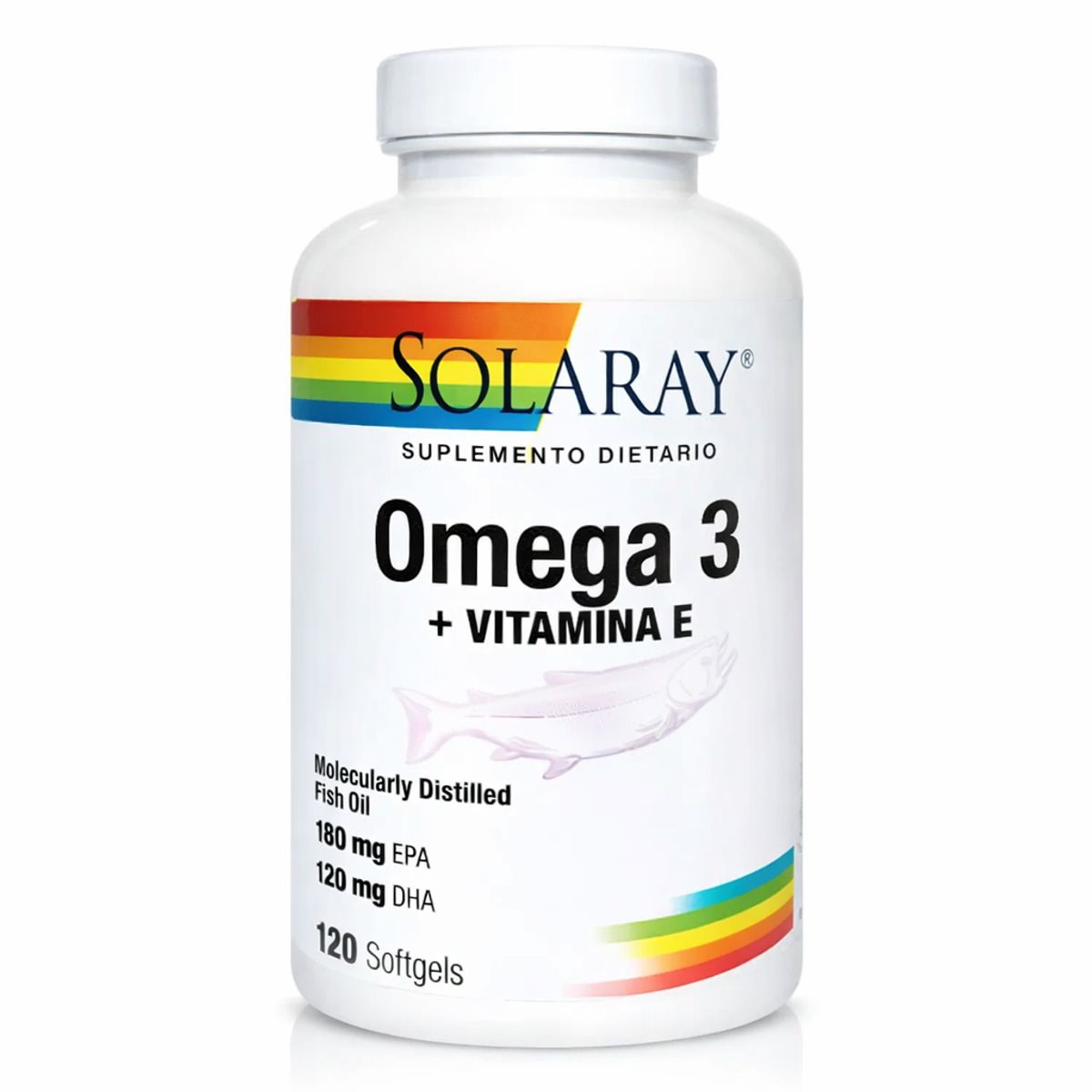 SOLARAY - Solaray Omega 3 + Vitamina E Aceite De Pescado 120 Softgels