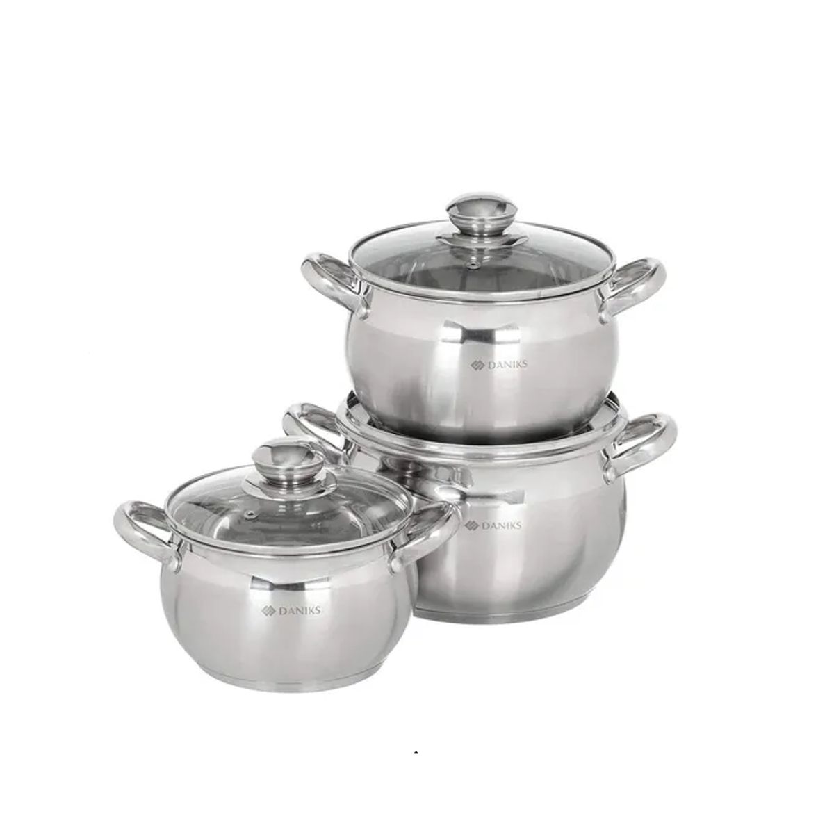 SWISSHOME DR HOFFMAN - Batería De 3 Ollas Swisshome Acero Inoxidable