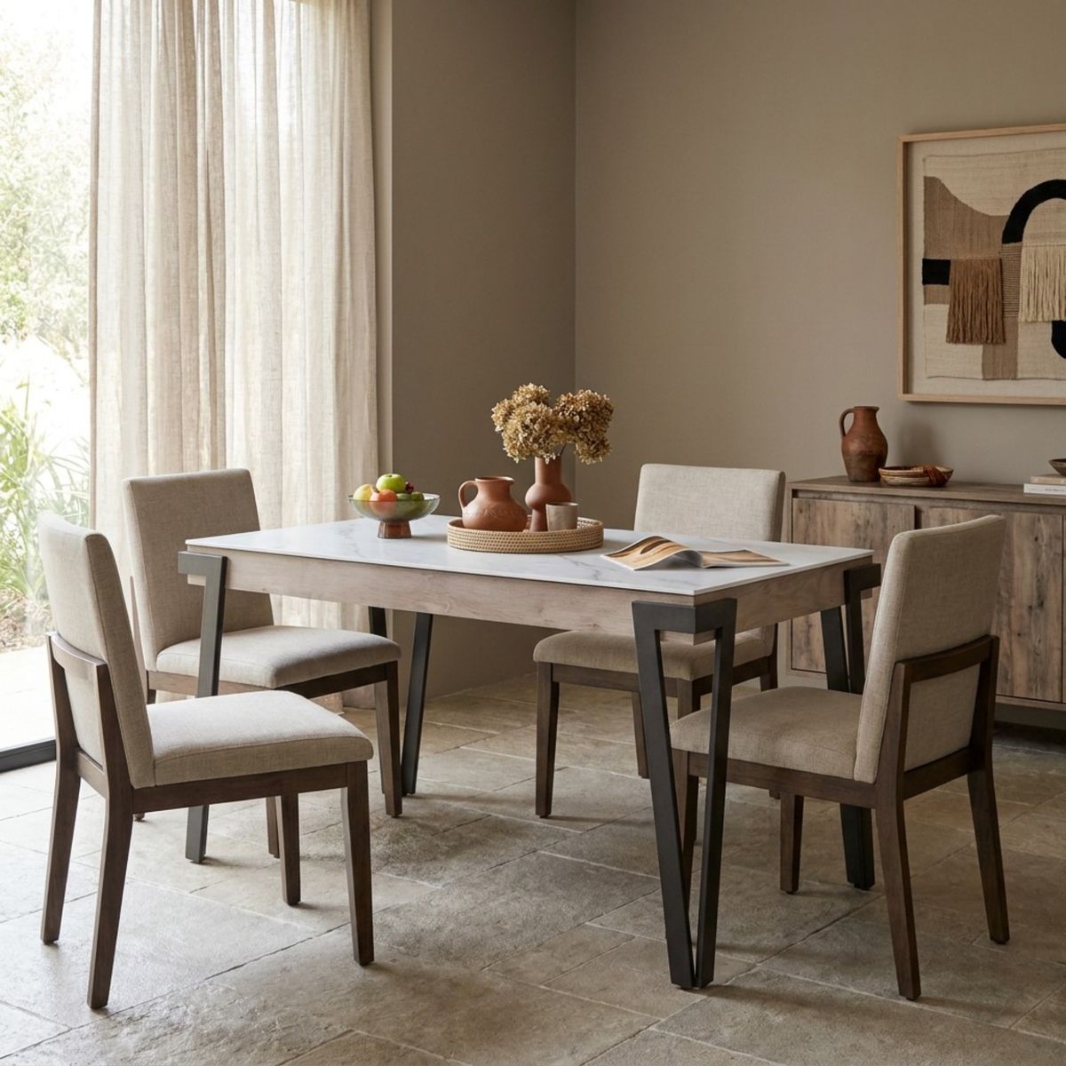 MUEBLES FIOTTI - Mesa de comedor en piedra sinterizada Baaco