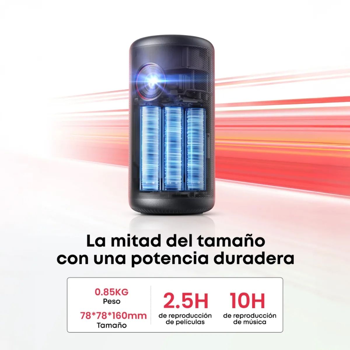 ANKER - Proyector Portátil Nebula Capsule 3 Láser 1080p 300 Lumens ISO Hasta 120” Google TV Batería Dolby