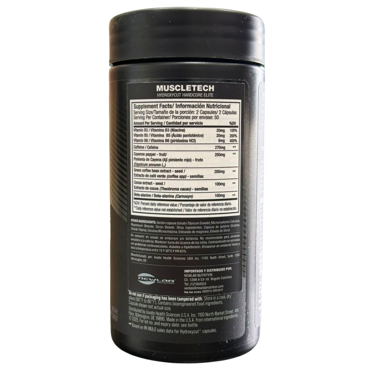 MUSCLETECH - Hydroxycut Hardcore Elite 100 Cápsulas Muscletech
