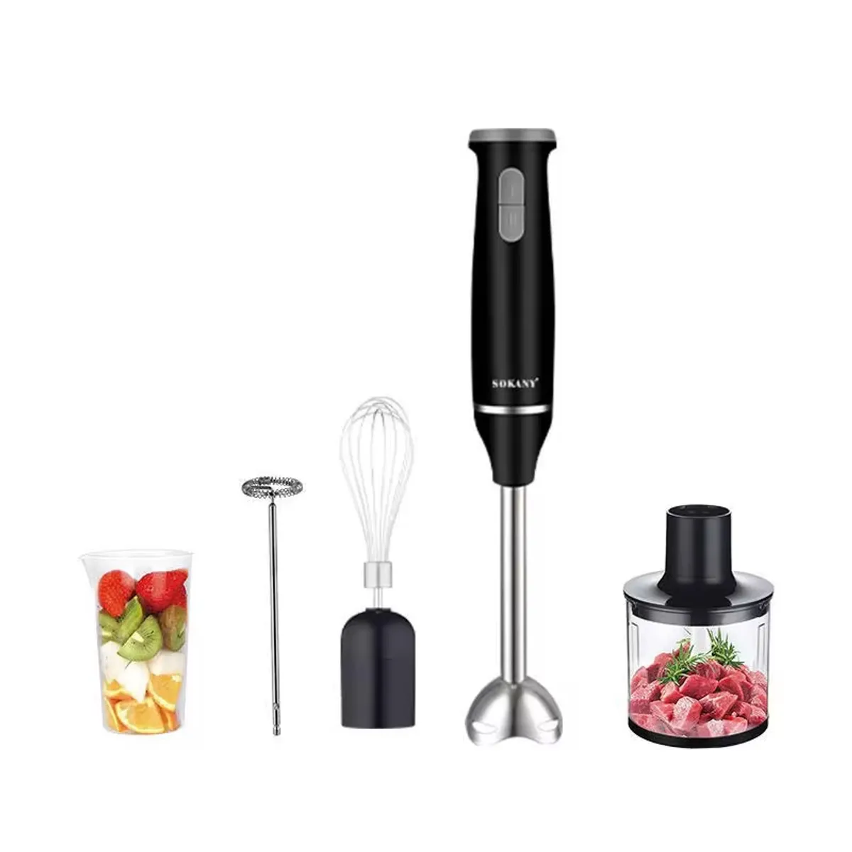 AMERICAN GENERICS - Batidora de Mano 5 en 1 800W Multifuncional Cocina