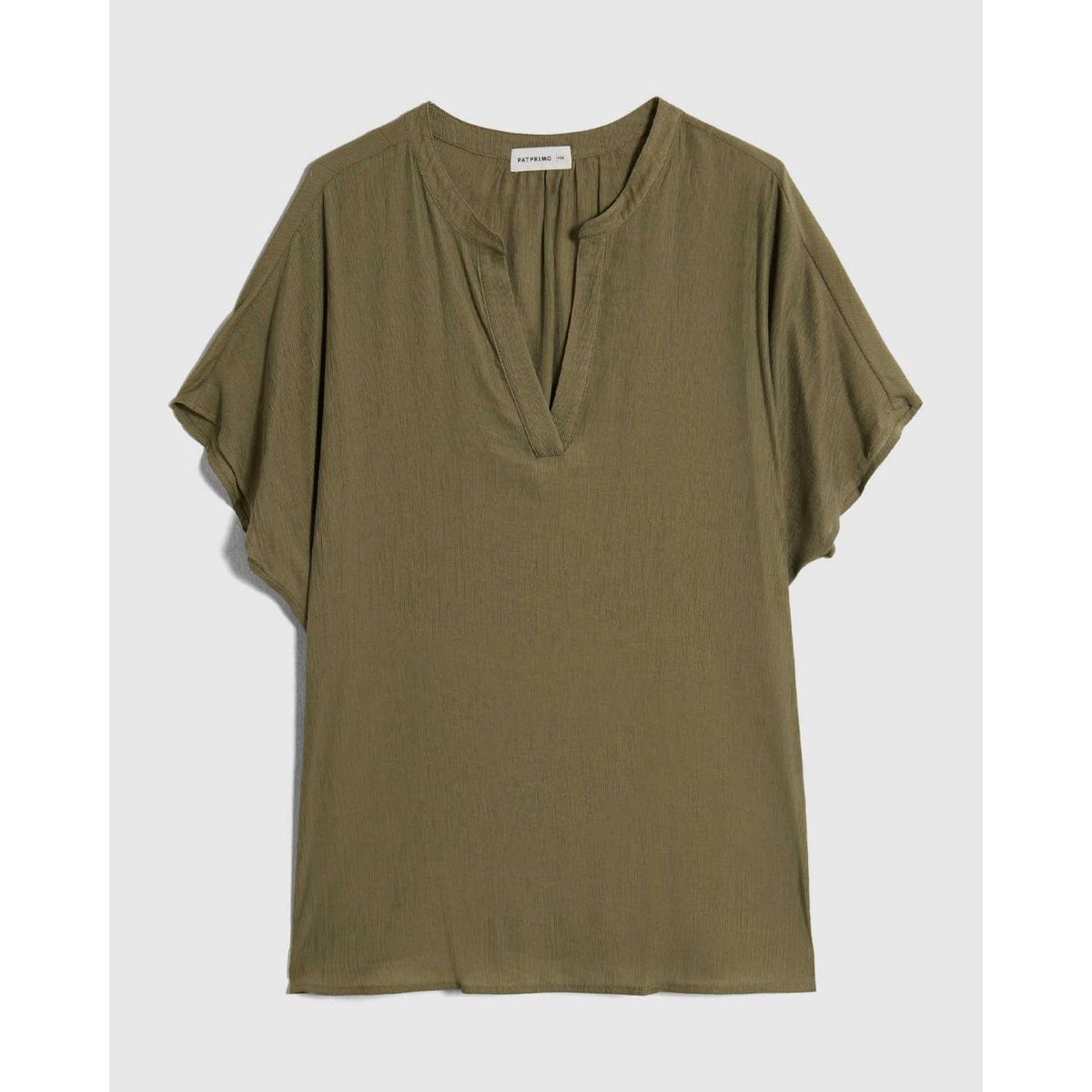 PATPRIMO - Blusa Escote En V Con Manga Corta Para Mujer Curvy  Para Mujer Verde Patprimo