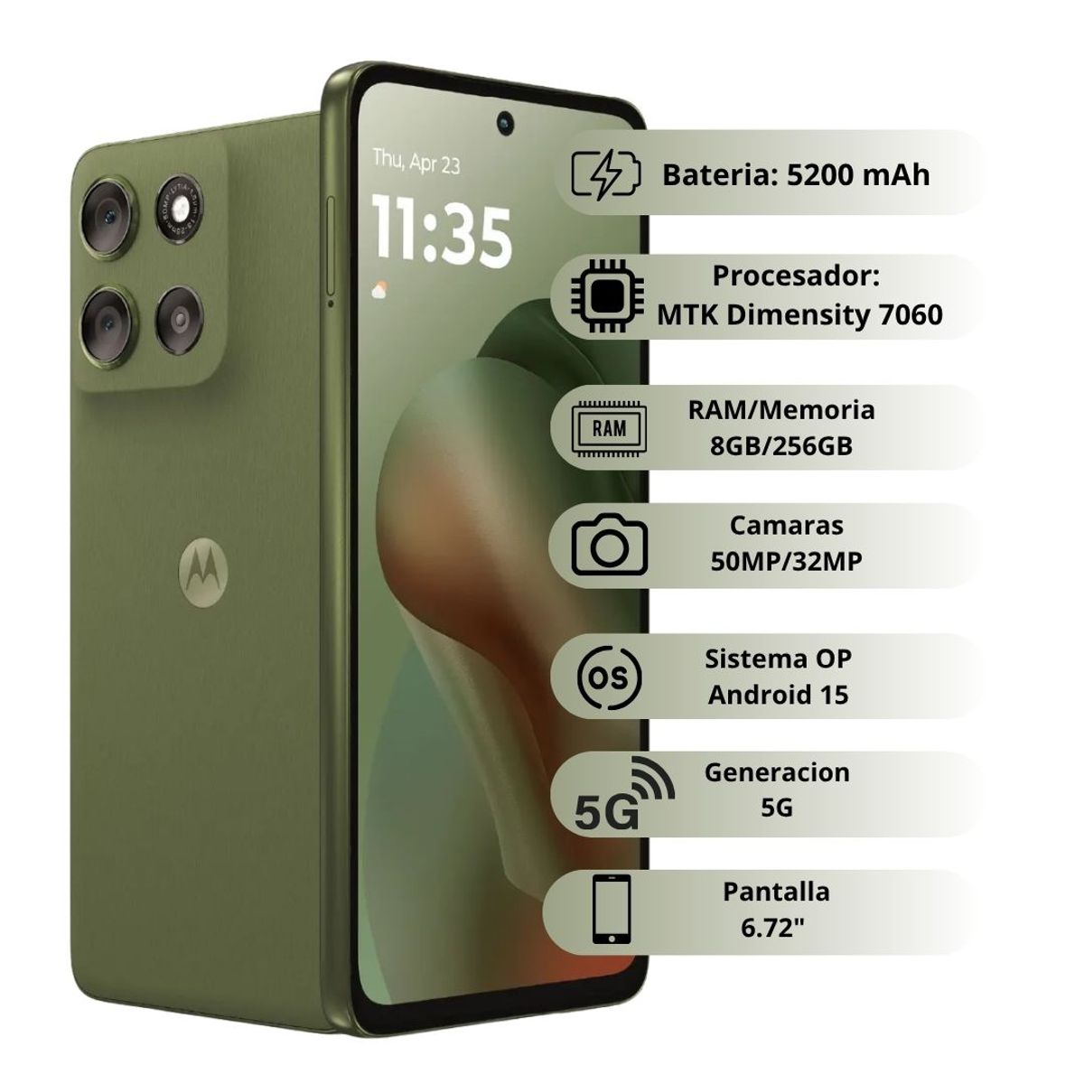 MOTOROLA - Celular MOTOROLA G56 5G 256GB8GB - Verde