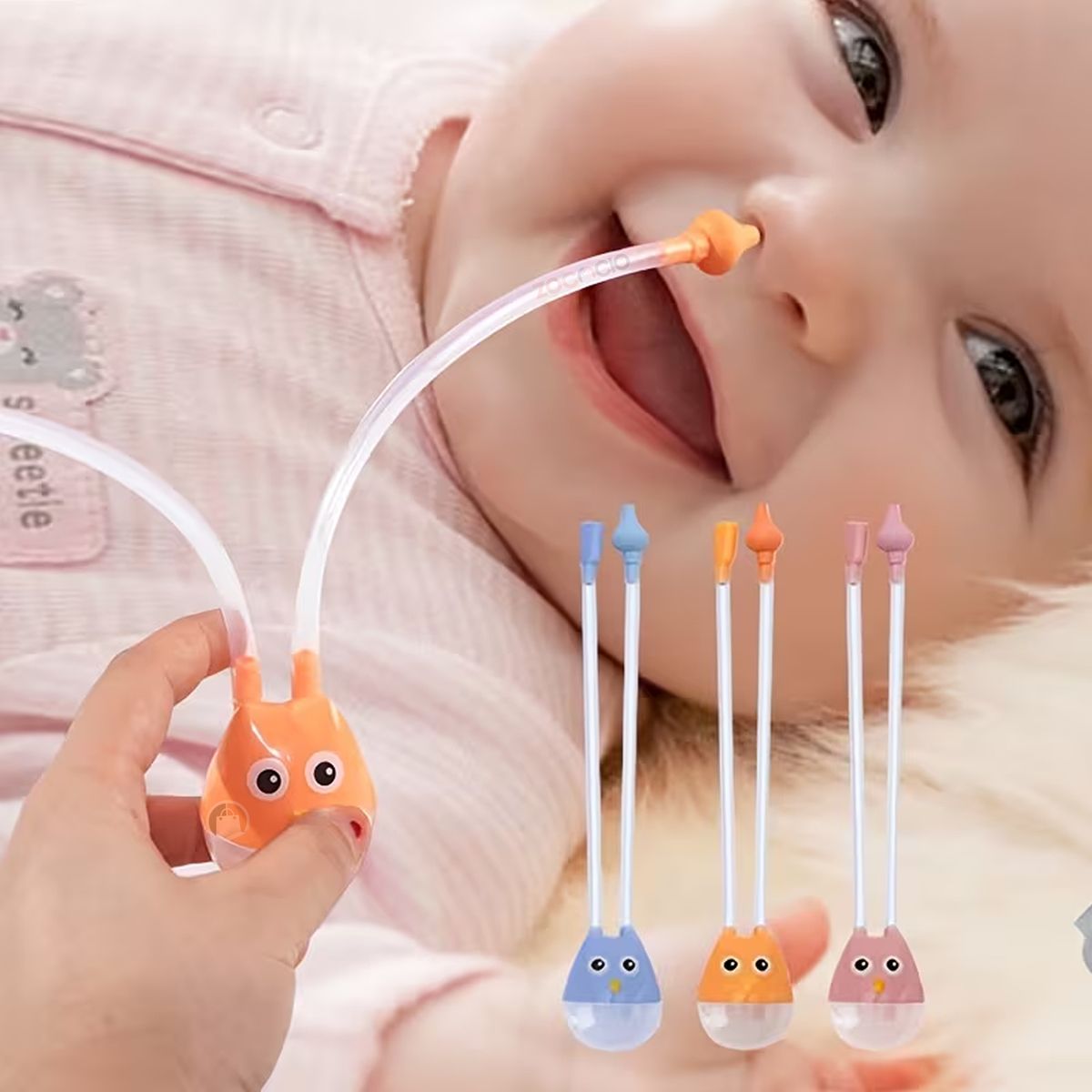 ZOCOCIO - Aspirador Nasal Succionador Nasal Saca Mocos Lavable Azul