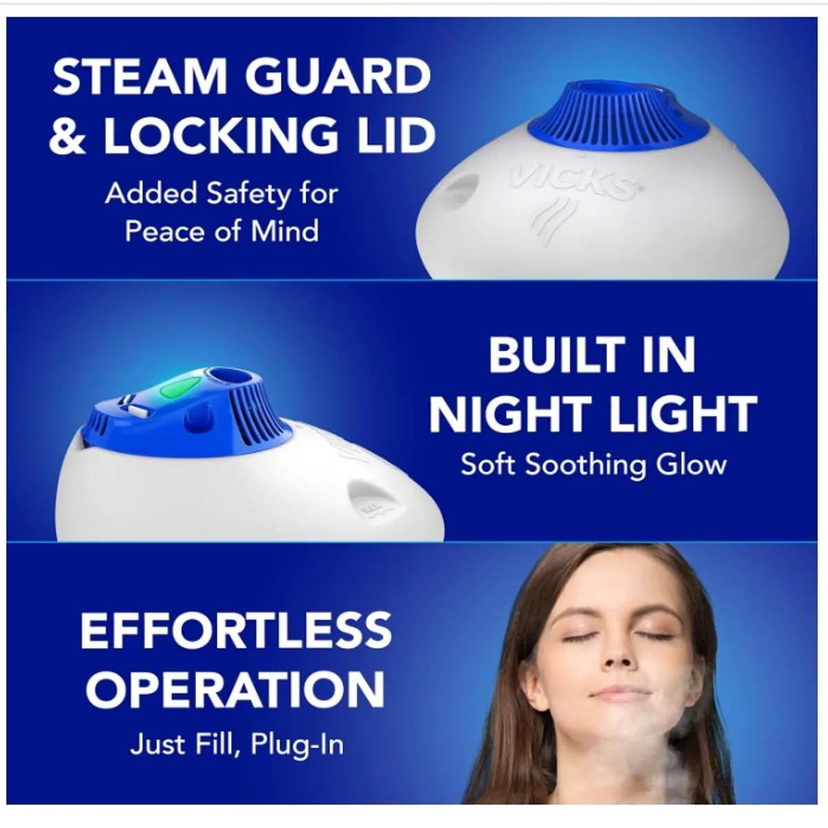 VICK - Vaporizador Vicks Warm Steam Blanco