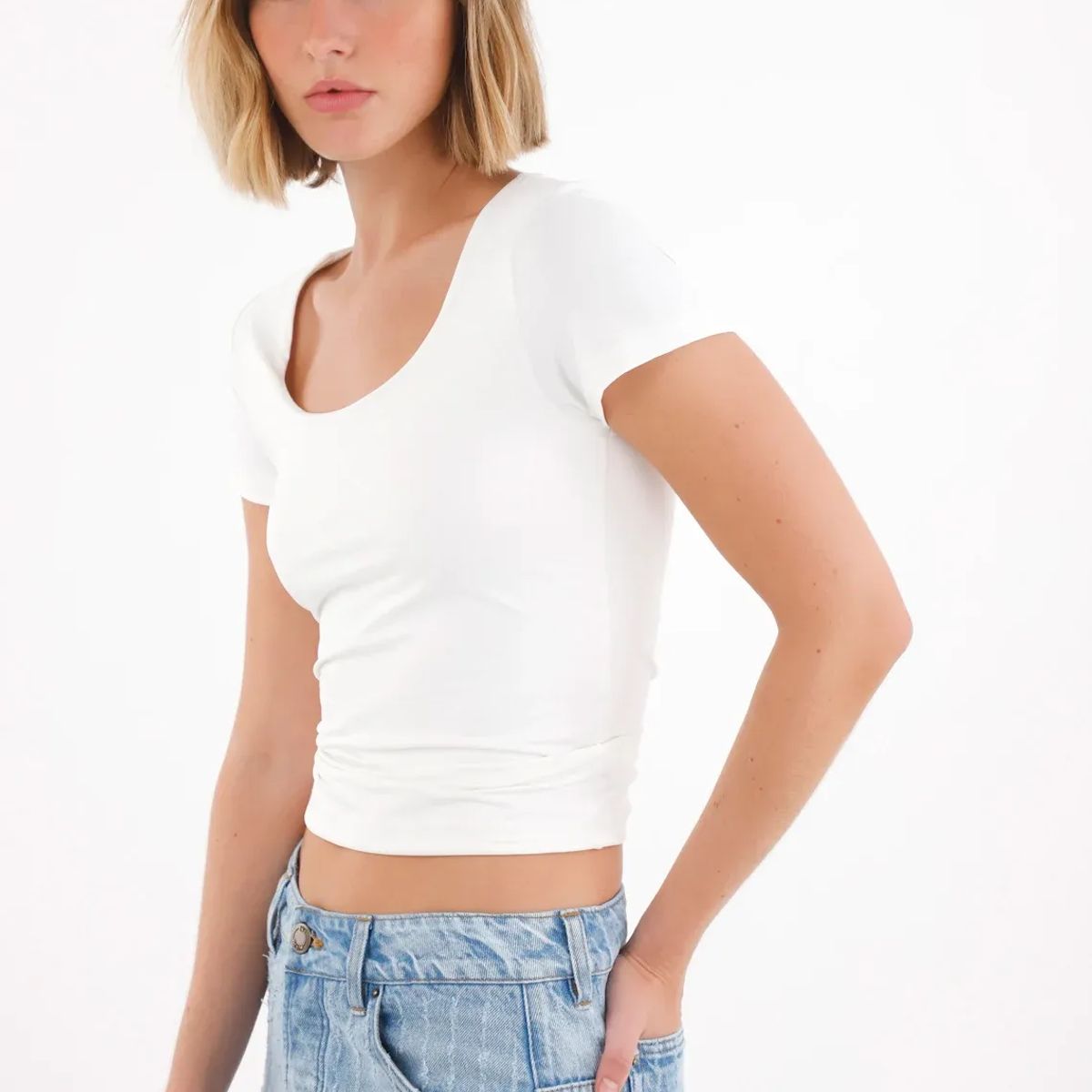 TENNIS - Camiseta básica manga corta blanca para mujer