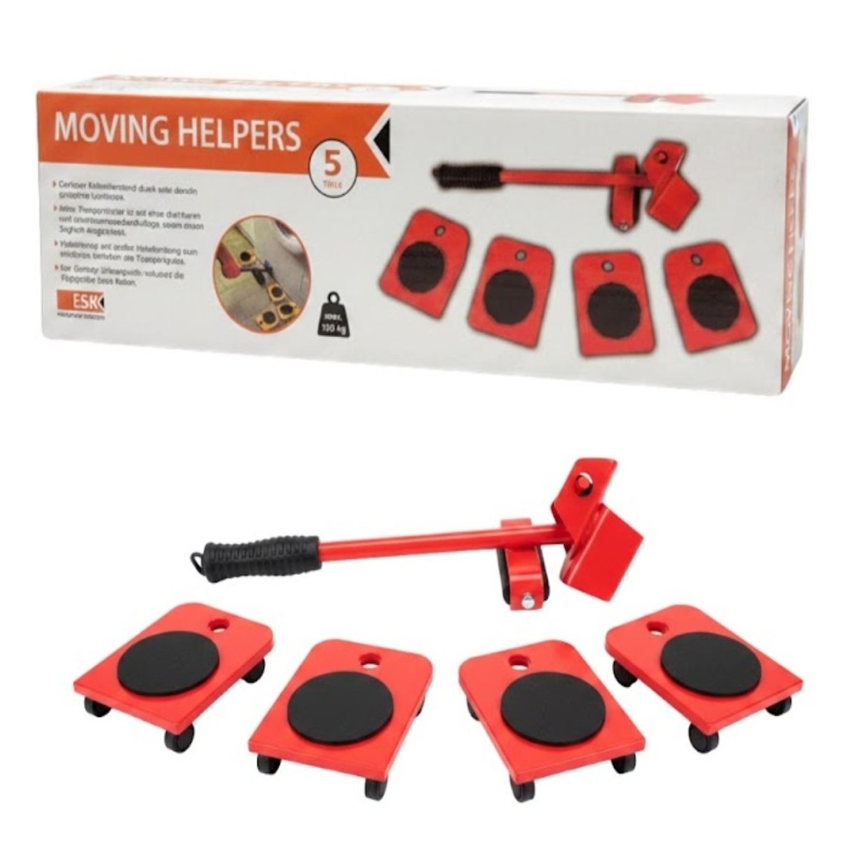 GENERICO - Kit Para Mover Muebles Pesados Facilmente Rodillos Y Palanca