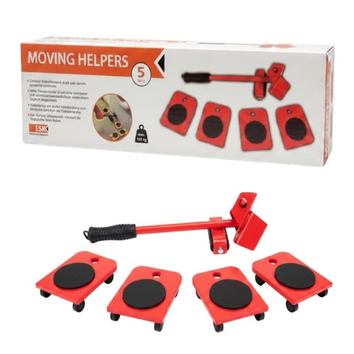 GENERICO - Kit Para Mover Muebles Pesados Facilmente Rodillos Y Palanca