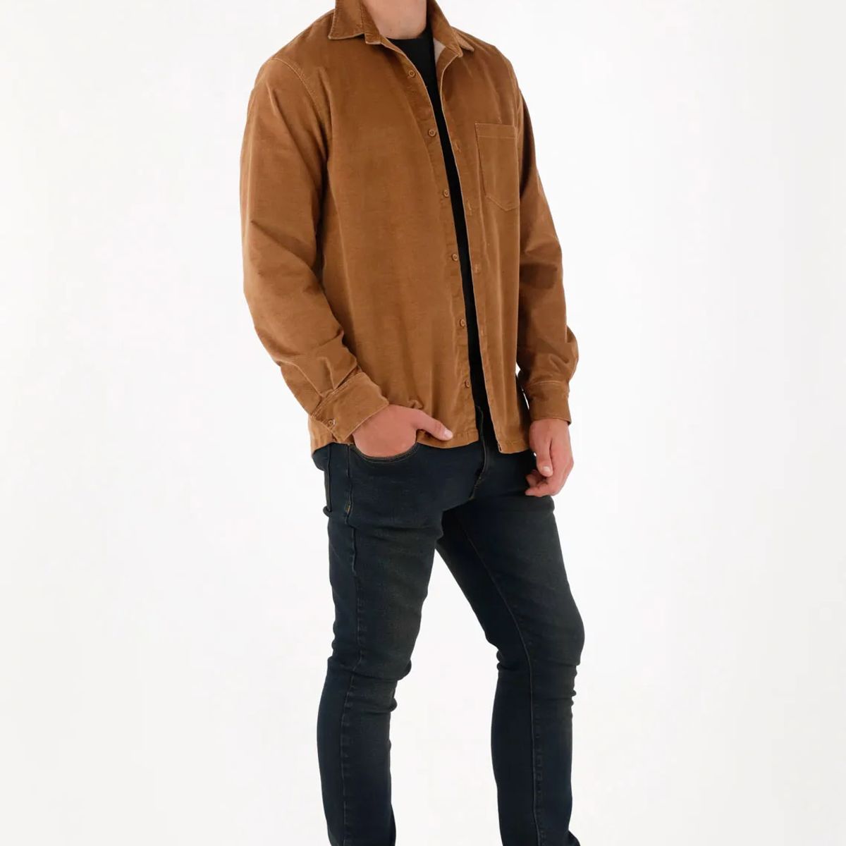 TENNIS - Camisa de tela con textura café para hombre