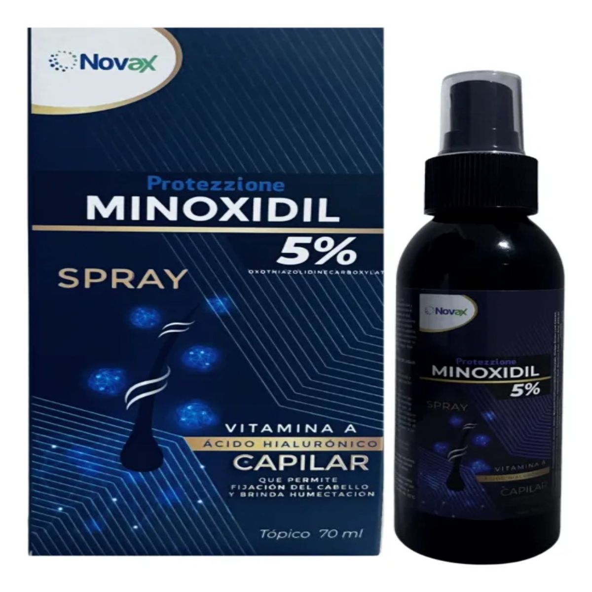 GENERICO - Minoxidil 5% Solucion Spray Frasco 70 Ml Protezzione
