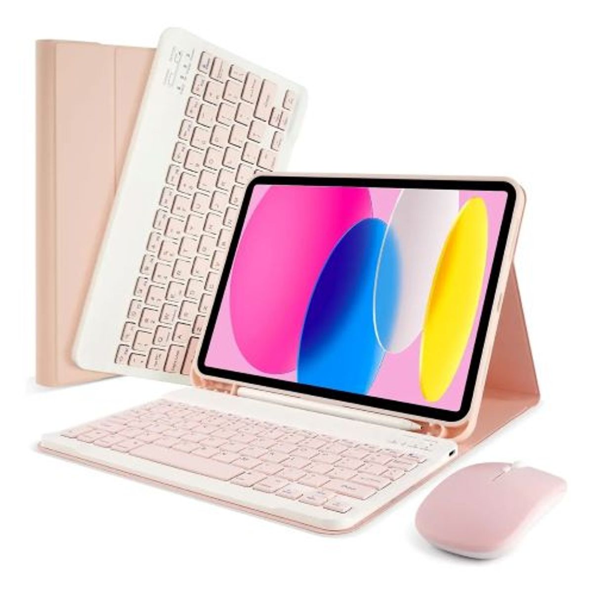 GENERICO - FORRO FUNDA ESTUCHE TECLADO + MOUSE PARA TABLET XIAOMI REDMI PAD PRO 12.1  ROSA
